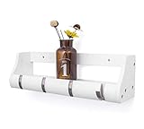 BPILOT Kleiderhaken Wandmontierter Kleiderhaken, Bambus-Eingangsbereich, Wandregal Zum Aufhängen, Für Flur, Badezimmer, Wohnzimmer, Schlafzimmer Almacenamiento de Ropa (Color : White, Size : 4 Hooks)