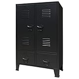 UTUMAX Nice Cool-Kleiderschrank Metall Industrie Style 67x35x107cm schwarz