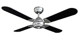 Bestron Deckenventilator mit Fernbedienung, Sommer- & Wintermodus, 4 Ventilatorflügel, Ø 101 cm, 50W, Schwarz/Silbergrau