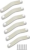 Tbkoly Lederknöpfe Türgriff Schrank Schubladengriff,6 Stück Schrankknöpfe Ledergriffe mit Schrauben for Schrank Schubladengriffe Küchenmöbelgriffe Hardware Schwarz,65x25mm(Braun 1) (Color : White)
