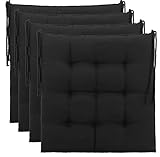 Brandsseller Sitzkissen Dekokissen Stuhlkissen Zierkissen Gartenkissen 9er Steppung - Größe: ca. 40 x 40 cm - 4er Vorteilspaket - Schwarz