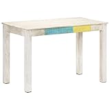 ECLAY Home Sets mit Esstisch weiß 120x60x76 cm massiv Mangoholz