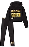 Harry Potter Jogginganzug Kinder Mädchen, Cropped Hoodie und Jogginghose Mädchen, Baumwolle Trainingsanzug Kinder und Teenager 6-14 Jahre (9-10 Jahre, Schwarz)