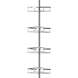 Bamodi Teleskop-Duschregal aus Aluminium - Spann-Duschcaddy - Schnell ausziehbares - Teleskop-Eckregal für das Badezimmer, rostfreie Aufbewahrungslösung - Badregal ohne Bohren - Badezimmermöbel