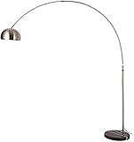 LOKKRG Vertikale Stehlampe, 12W LED-Bogenlampe, drehbarer Lampenschirm aus Eisen, höhenverstellbar, E27 (Silber) mit Fußschalter, 5W