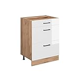 Vicco Küchenschrank Hängeschrank Unterschrank Küchenzeile R-Line Goldkraft Weiß