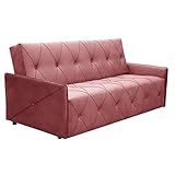 NWK Furniture Schlafsofa Sofa Schlafcouch Sofabett mit schlaffunktion und bettkasten MALEZJA 200cm (Rosa)