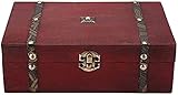 EdirFtra Hölzerne Schatztruhe Kleine hölzerne Aufbewahrungstruhe Gepäcktasche Hölzerne Schatztruhe Vintage Design Antike Aufbewahrungstruhe Dekoration (ohne Schloss)