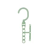 KIZQYN Wäscheständer Fünf-Loch Kunststoff Wäscheständer Lagerung Finishing Multifunktions Kleiderbügel Schlafzimmer Kleiderhaken mit Griff Kleidungsständer Wäschespinne (Color : Green, Size : 1Pack)