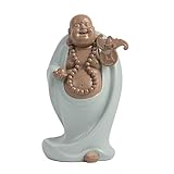 Ottoman footstools Big Belly Laughing Buddha Statues Home Car Decoration Ornament Sculptures Ceramics Figurines Lucky/Happy/Wealth/Peace (Size : 12.5 * 9 * 21cm)
