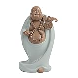 Ottoman footstools Big Belly Laughing Buddha Statues Home Car Decoration Ornament Sculptures Ceramics Figurines Lucky/Happy/Wealth/Peace (Size : 12.5 * 9 * 21cm)