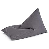 GAGALU Einfaches Liegesofa, Weicher Sitzsackstuhl mit EPS-Partikeln, Sitzsackliege für Wohnzimmer Schlafzimmer - Abnehmbarer Bezug und Leicht zu Waschen,Dark Grey