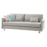 Fabric Sofa Bed 3 Seater Adjustable Backrest Sofa Bed Modern Couch Upholstered Convertible Folding Futon Sofa Bed with Fabric Adjustable Back Home Recliner Couch Living Room Furniture
