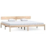 vidaXL Massivholzbett Bettgestell Bett Holzbett Doppelbett Bettrahmen Schlafzimmerbett Schlafzimmermöbel Kiefer 180x200cm UK Super King