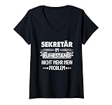 Sekretär Im Ruhestand Nicht Mehr Mein Problem T-Shirt mit V-Ausschnitt