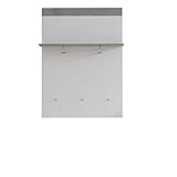 trendteam smart living Garderobe Gardrobenpaneel Street, 80 x 109 x 33 cm Front: Weiß Melamin, Korpus: Beton Melamin, Absetzung: Beton Melamin mit Ablagefläche und Garderobenknöpfen