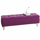 Klappbarer Aufbewahrungs-Schuhwechselhocker für den Haushalt, getufteter Flanell-Schlafzimmer-Betthocker, umklappbare Spielzeugkiste mit rutschfesten Metallfüßen, Tragkraft: 330 lbs, 80 x 40