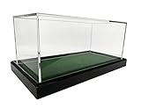 LL-Golf Große Universal Acryl Vitrine 22x12x10,5cm / Showcase/Schaukasten mit grünen Samt für Modellauto 1:24, 1:32, Tennisball, Baseball, 3 Golfbälle, Minifiguren, Modelle, Uhr, Mineralien