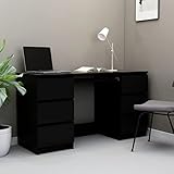 ZEYUAN Schreibtisch, Computertisch, Arbeitstisch, Home Office Desk, Schreibtischorganizer, Büroschreibtisch, Schwarz 140×50×77 cm Spanplatte