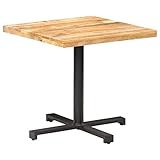 ZEYUAN Bistrotisch, Stehtisch, Balkontisch, Partytisch, Biertisch, Beistelltisch, Bierkasten Tisch, Quadratisch 80x80x75 cm Raues Mangoholz
