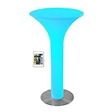 wuuhoo® LED Cocktailtisch Cosmo in 16 Farben – wetterfester Stehtisch mit Farbwechsel und Fernbedienung, Gartenmöbel für Drinnen und Draußen, Gartentisch mit Gartenbeleuchtung