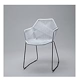 JQUAL Esszimmerstühle Einzelstuhl Freizeit Korbstuhl Nordisch Modern Minimalistisch Zuhause Wohnzimmerstuhl Balkon Außenterrasse Tisch Stühle Metallstuhl Küchenstühle