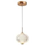 USMJQVZ LED 7W Balkon Nachttisch Pendelleuchte Kreative Kugel Acryl Pendelleuchten Restaurant Dimmbare Hängeleuchter Leuchten