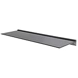 Wandregal aus Glas, ideal für Badezimmer, Küche, Wohnzimmer, Optik: schwebend, Schwarz, glas, 120 cm