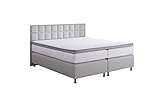 AUKONA Boxspringbett Roman 160x200, Farbe wählen und ändern, 7 Zonen Taschenfederkern-Matratze, H2 H3 H4, Komfortschaum-Topper, Lieferung und Aufbau kostenlos