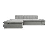 DOMO Collection Ecksofa Moric / Eckcouch mit Bett / Sofa mit Schlaffunktion in L-Form Couch mit Armlehnfunktion/ 300x172x80 cm / Schlafsofa in hellgrau