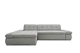 DOMO Collection Ecksofa Moric / Eckcouch mit Bett / Sofa mit Schlaffunktion in L-Form Couch mit Armlehnfunktion/ 300x172x80 cm / Schlafsofa in hellgrau