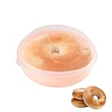 Ohicki Runder Brotkasten - Bagels Container Box Organizer,Tragbares Aufbewahrungs- und Organisationszubehör mit luftdichtem Deckel, Lebensmittelaufbewahrungsbehälter für die Arbeitsplatte