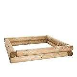 BooGardi Sandkasten Bausatz · 60 Größen 90-190cm · Höhe 20-40cm · 190x190cm Höhe 40cm · KDI Palisaden · Sandkiste Holz · massives Vollholz