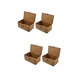 SECFOU 4 Stück Tragbarer Schmuck-Organizer Großer Schmuck-Organizer Spielzeug-Aufbewahrungsbehälter Mit Deckel Korb Für Schmutzige Kleidung Kleine Weidenkörbe Weidenkörbe