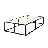 ZINUS Joseph 46 cm Metallrahmenbett | Lattenrost | Holzlattenunterstützung | Stauraum unter dem Bett | 100 x 200 cm | Schwarz