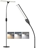 Homefire Stehlampe LED dimmbar Wohnzimmer Leselampe - Stehleuchte Schwarz 9W mit Timer & Memory Funktion Helligkeit und Farbtemperatur einstellbar Touch Standleuchte für Schlafzimmer Höhe: 158CM