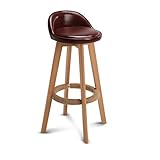 MOCHIYIA Barstools Braune Massivholz Barhocker Stühle Barhocker in Haus & Küche Holz modernen minimalistischen Stil Sitzhöhe 63 cm, 73 cm, 78 cm Ölwachs Leder Kissen