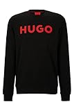 HUGO Herren Dem Sweatshirt aus French Terry mit Rundhalsausschnitt und Kontrast-Logo Schwarz XL