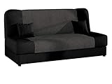 Schlafsofa Jonas Style, Sofa mit Bettkasten und Schlaffunktion, Bettsofa, Schlafcouch, Microfaser, Couch vom Hersteller, Wohnlandschaft (Alova 04 + Alova 36)