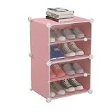 EVepes Schuhregale Stapelbarer Schuhschrank, 2-Würfel-Kunststoff-Schuhregal mit durchsichtiger Tür, modulares Schuhregal für den Eingangsbereich Aufbewahrungsorganisator