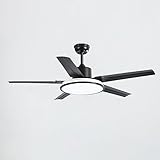 Moddeny Moderne Deckenventilatoren mit Lichtern und Fernbedienung, Edelstahl-LED-Deckenventilatorlicht, 42-Zoll-stummgeschalteter Deckenventilator für den Innenbereich mit Lichtern