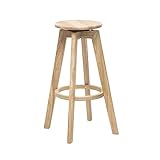GOGUANG ZJUN - 360° Drehbarer Barhocker, Runder Barstuhl Aus Massivholz Mit 4 Beinen Für Die Theke, Esszimmerstuhl Ohne Rückenlehne Mit Fußstütze Für Die Küche(Size:32X32X50cm,Color:YS-01)