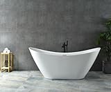 Freistehende Badewanne, SPA unique design, bootförmige Acryl-Standbadewanne 180 cm weiß, Maße: 180 x 73 x 77 cm - Fassungsvermögen: 315 Liter