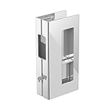 Sichtschutz-Türschloss mit Zug, Holzschiebetürgriff für 3,5 cm dicke Tür, ersetzt alte oder beschädigte Taschen-Türbeschläge (poliertes Chrom)