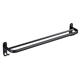 HASMI Duschregal Badezimmerregal Handtuchbar, Wandmontierte Badezimmer Wandregale, Zwei Handtuchhalter Wandhalterung, starker schwarzer Metallrahmen Badezimmer Regal (Size : C)