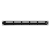 FECAMOS CAT3-Patchpanel, weit verbreitet, 25 Ports, humanisiertes Design, vergoldeter Stift, RJ11-Durchgangskoppler, lackiertes Metall, hohe Stabilität für 19-Zoll-Rack