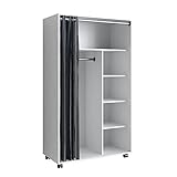 Vicco mobiler Kleiderschrank Dielenschrank Garderobe Doros modern offen rollbar (Weiß, 100x168 cm ohne Faltboxen)