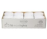 EDZARD 16 Wenzel Maxi Teelichter (Ø 54 mm, 10 Stunden) in weiß aus Paraffin in Kunststoff Hülle - Teelicht für Teelichter Glas, Nightlights Teelichter - Kerzen & Teelichter groß