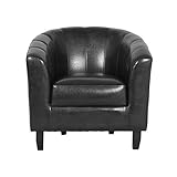 HTI-Living Cocktailsessel Cadogan Schwarz Loungesessel Clubsessel Kunstleder