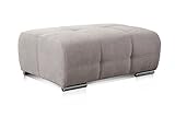 CAVADORE Polsterhocker Mistrel mit Steppung / Sofa-Hocker im modernen Design / Passend zur Polsterserie Mistrel / 109 x 42 x 73 / Kati Grau-Weiss